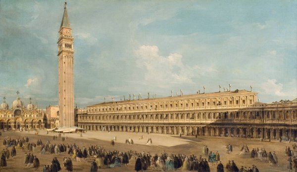 Piazza San Marco in Venice by Giacomo Guardi - Hand-Painted Oil Painting Reproduction