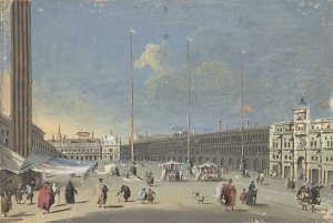 The Piazza San Marco towards San Giacomo by Giacomo Guardi Oil Painting