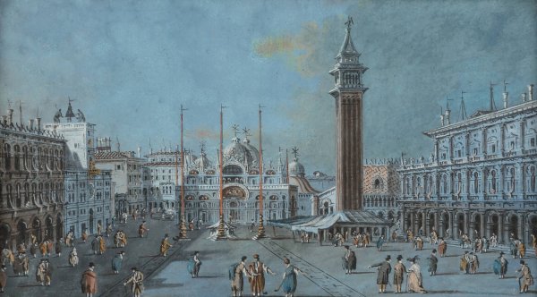 Veduta della Piazza di San Marco by Giacomo Guardi - Hand-Painted Oil Painting Reproduction
