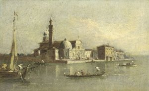 View of the Isola di San Michele in Venice by Giacomo Guardi Oil Painting