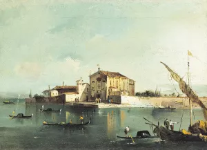 Vue de l'ile de San Cristoforo di Murano Oil painting by Giacomo Guardi