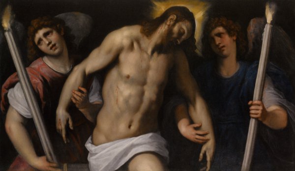 Christ Supported by Angels Bearing Torches by Giacomo Negretti - Hand-Painted Oil Painting Reproduction