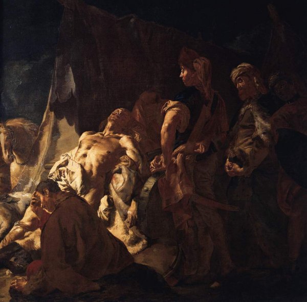 The Death of Darius Detail by Giacomo Piazzetta - Hand-Painted Oil Painting Reproduction