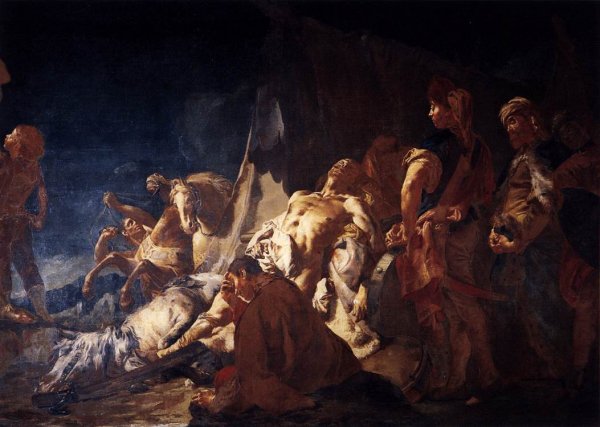 Main Product Photo of The Death of Darius Painting by Giacomo Piazzetta