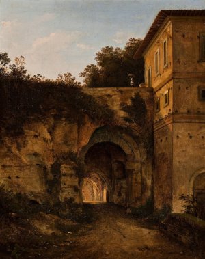 Ruins At Forum In Rome, The Road From S. Bonaventura To Campo Vaccino by Giambattista Bassi Oil Painting