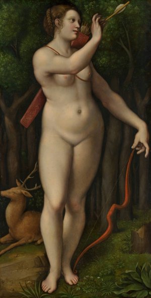 Diana the Huntress by Giampietrino (Giovanni Pietro Rizzoli) Oil Painting