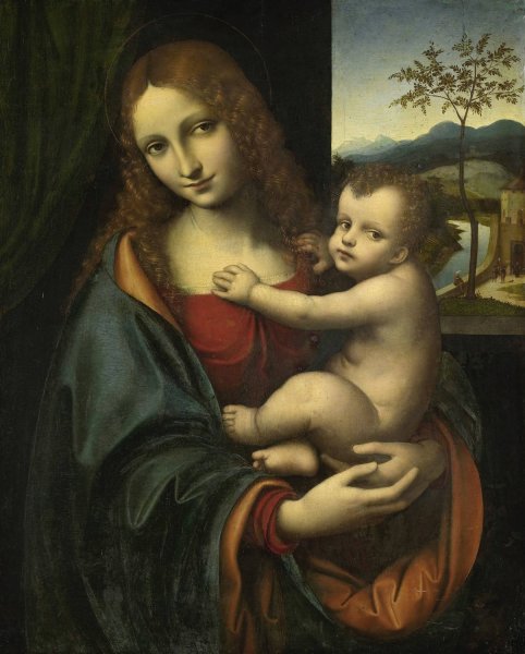 Madonna and Child  by Giampietrino (Giovanni Pietro Rizzoli) - Hand-Painted Oil Painting Reproduction