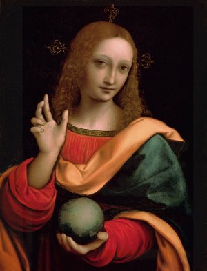 Salvator Mundi by Giampietrino (Giovanni Pietro Rizzoli) Oil Painting
