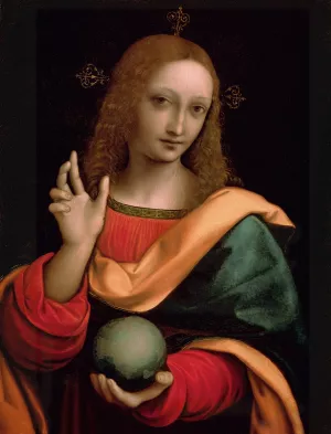 Salvator Mundi by Giampietrino (Giovanni Pietro Rizzoli) Oil Painting