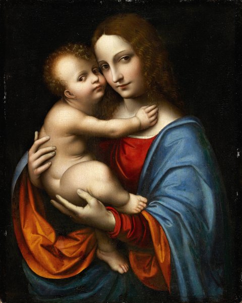 The Virgin With Child by Giampietrino (Giovanni Pietro Rizzoli) - Hand-Painted Oil Painting Reproduction