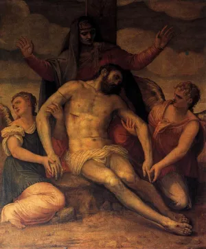 Dead Christ by Gian Battista Zelotti Oil Painting
