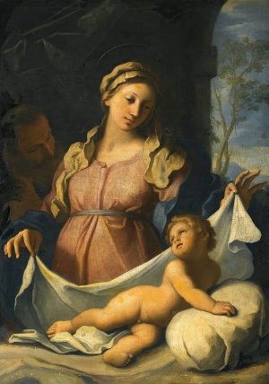 The Holy Family by Gian Domenico Cerrini Oil Painting