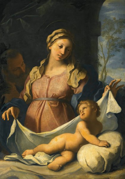 The Holy Family by Gian Domenico Cerrini - Hand-Painted Oil Painting Reproduction