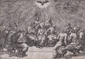 Pentecost by Gian Jacopo Caraglio Oil Painting