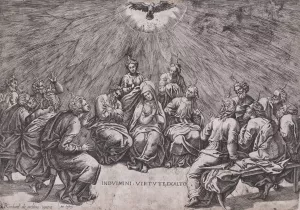 Pentecost by Gian Jacopo Caraglio Oil Painting
