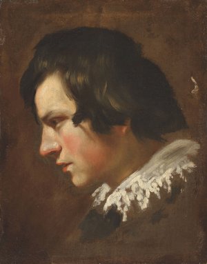 Head of a young man in profile by Gian Lorenzo Bernini Oil Painting