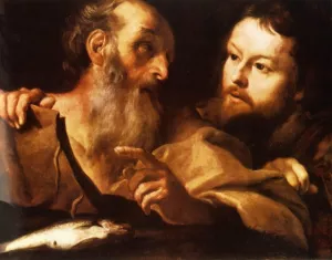 Saint Andrew and Saint Thomas by Gian Lorenzo Bernini Oil Painting