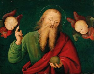 God the Father with angels by Giannicola Di Paolo Oil Painting