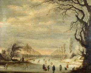 Winter Landscape by Gijsbrecht Leytens - Oil Painting Reproduction
