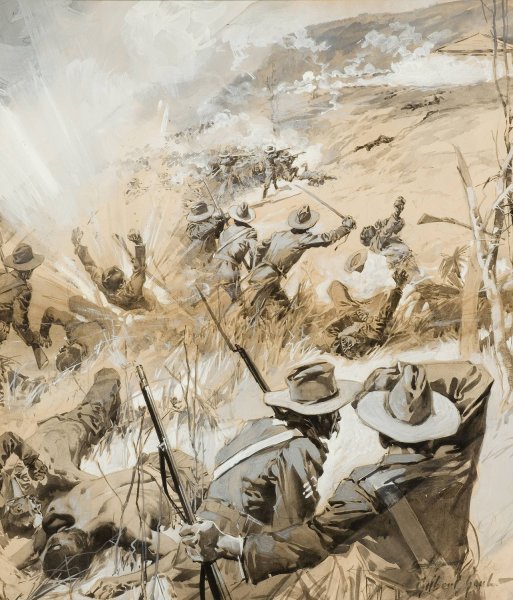 Main Product Photo of Spanish-American War Scene Painting by Gilbert Gaul