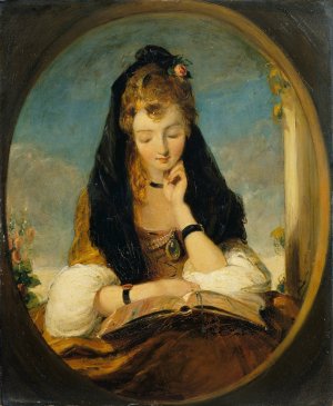 The Gentle Student by Gilbert Stuart Newton Oil Painting