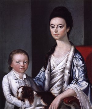 Christian Stelle Banister and Her Son, John Oil painting by Gilbert Stuart