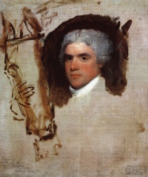 John Bill Ricketts Unfinished by Gilbert Stuart Oil Painting