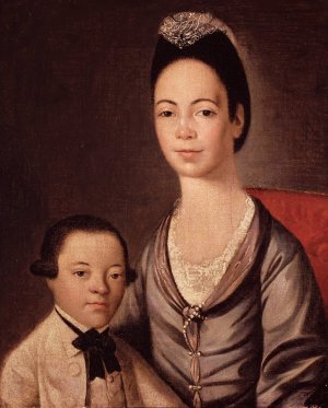 Mrs. Aaron Lopez and Her Son Joshua by Gilbert Stuart Oil Painting