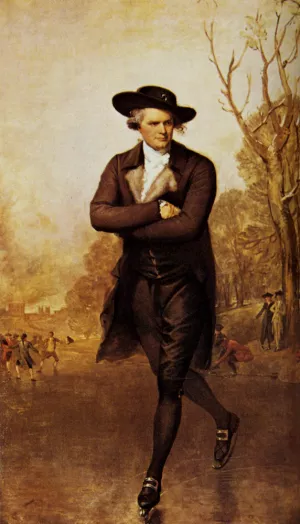 Portrait of a Gentleman Skating Oil painting by Gilbert Stuart