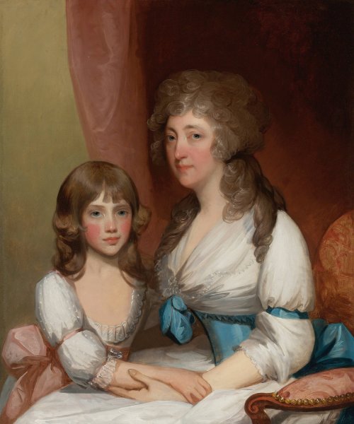 Main Product Photo of Portrait of Mrs. Samuel Dick And Her Daughter  Painting by Gilbert Stuart