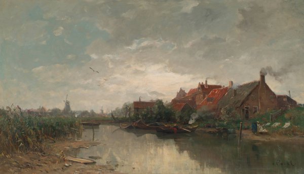 Main Product Photo of Niederlandischer Kanal  Painting by Gilbert Von Canal