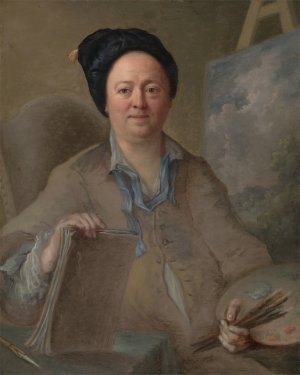 Portrait of a landscape painter, possibly George Lambert by Giles Hussey Oil Painting