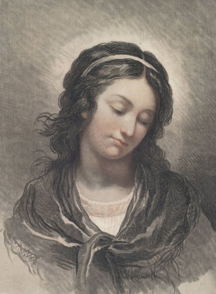 Head Of A Woman Looking Down  by Gilles Demarteau The Elder - Hand-Painted Oil Painting Reproduction