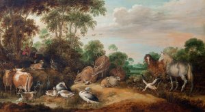 Orpheus Charming the Beasts by Gillis Claesz De Hondecoeter Oil Painting