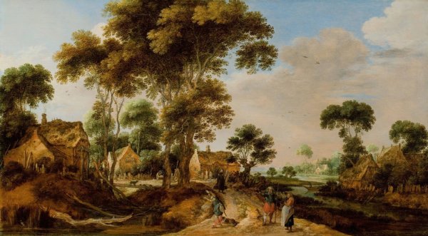 The Country Road  by Gillis Claesz De Hondecoeter - Hand-Painted Oil Painting Reproduction