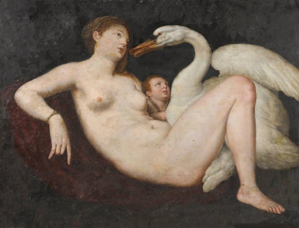 Main Product Photo of Leda and the Swan Painting by Gillis Coignet
