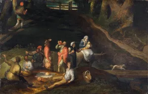 Landscape with the Holy Family by Gillis Mostaert Oil Painting