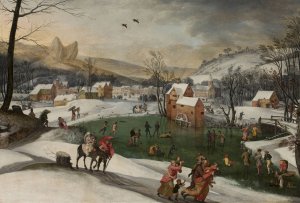 Winter landscape with the flight to Egypt by Gillis Mostaert Oil Painting