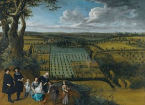 A Family Portrait Said To Be Of The Van Der Witte Family, Depicted On A Rise Overlooking Their Estate by Gillis Van Tilborgh Oil Painting