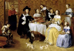 Family Portrait Detail by Gillis Van Tilborgh - Oil Painting Reproduction
