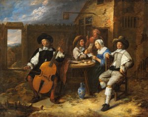 Music-Making Company by Gillis Van Tilborgh Oil Painting