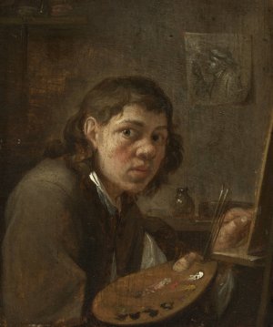 Self-Portrait in the Studio by Gillis Van Tilborgh Oil Painting