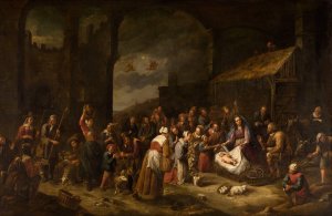 The Adoration of the Shepherds by Gillis Van Tilborgh Oil Painting