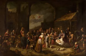 The Adoration of the Shepherds by Gillis Van Tilborgh Oil Painting