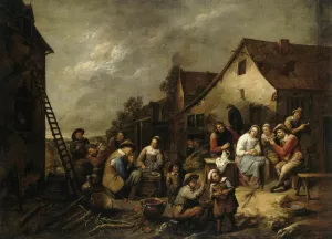 Village Inn by Gillis Van Tilborgh Oil Painting
