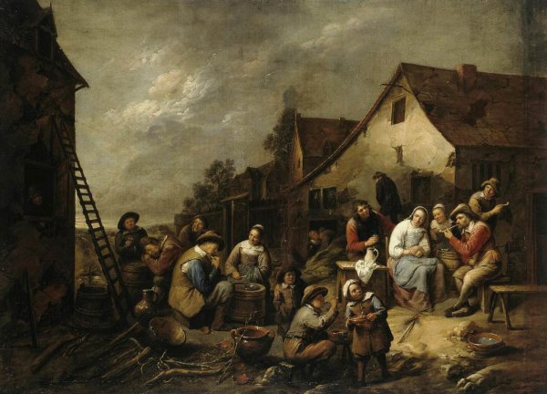 Main Product Photo of Village Inn Painting by Gillis Van Tilborgh