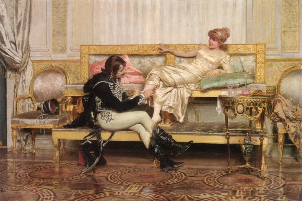 Gallant Dragoon by Gioacchino Pagliei - Hand-Painted Oil Painting Reproduction