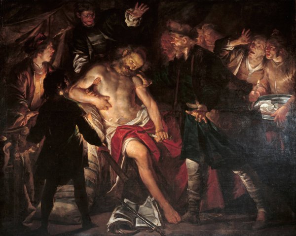 Death of Cato  by Gioacchino Assereto - Hand-Painted Oil Painting Reproduction