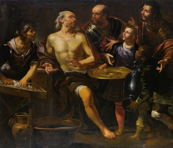 Phocion refuses the gifts of Alexander the Great by Gioacchino Assereto - Hand-Painted Oil Painting Reproduction