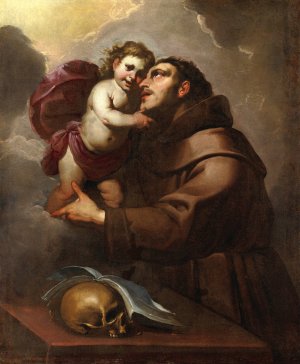 Saint Anthony Of Padua With The Christ Child by Gioacchino Assereto Oil Painting